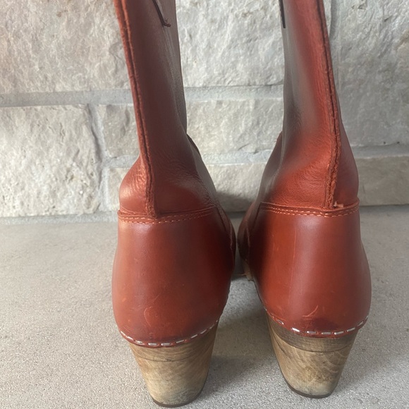 Sanita caramel cognac wood clog boot size 38 U. S. 7.5 - Picture 3 of 8